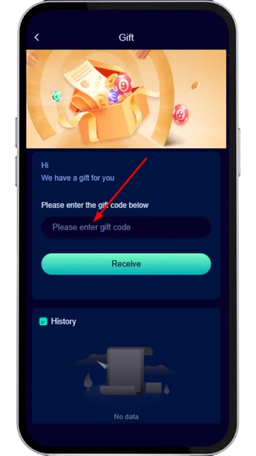 enter gift code